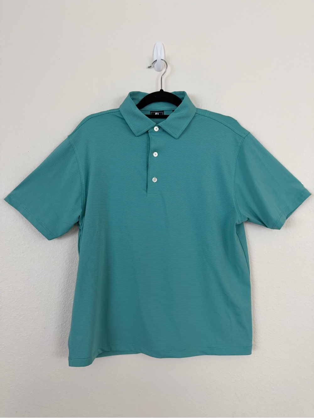FootJoy Teal Short-Sleeve Golf Polo button up sz S. T003